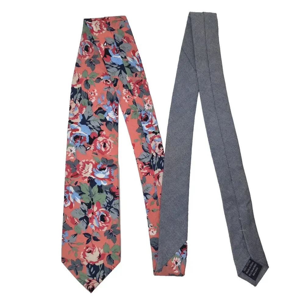 Stafford Men’s Cotton Neck Tie Floral Print Colorful Vibrant Pattern